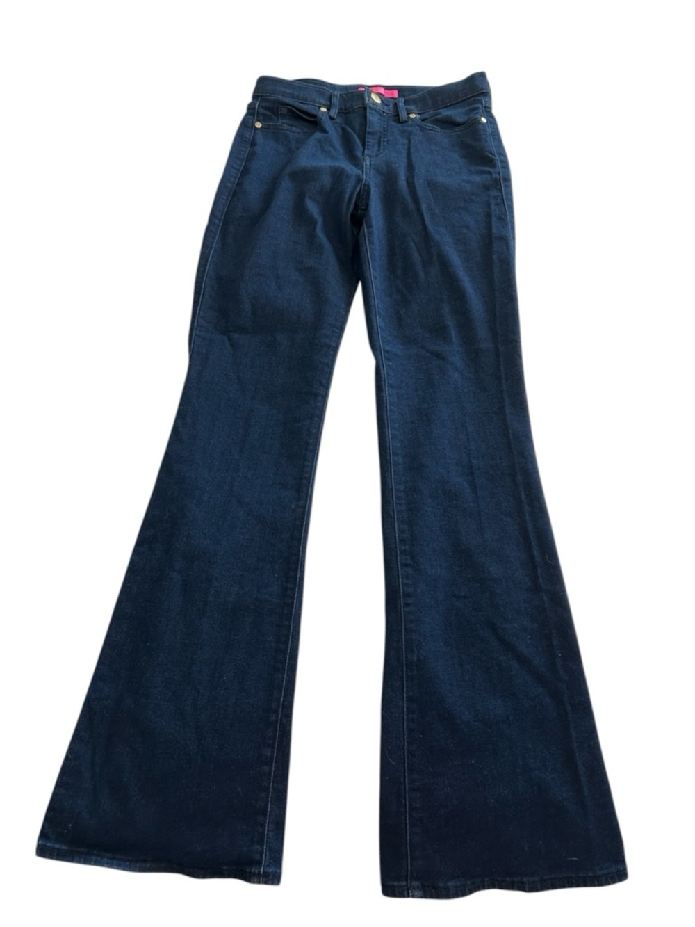 Lilly Pulitzer Ocean High-Rise Dark Blue Flare Jeans - Picture 2 of 8